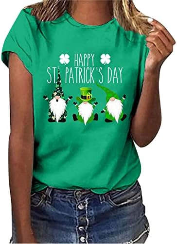 נשים שמרוק תלתן הדפס חולצת טי אירי דגל גרפי טיז סנט פטריק יום צמרות חולצות מזל חולצות מזל