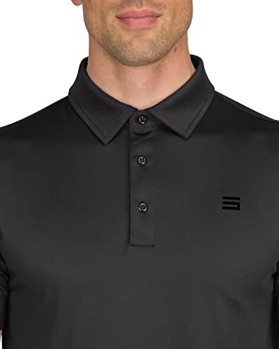 חולצות פולו של גולף לא מפותלות של גברים - אורך מושלם, יבש מהיר, בד מתיחה 4 כיווני. פיתול לחות, הגנה