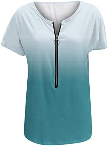 חולצת טי קיץ מזדמנת של נשות קז'ן קדמית קדמית מול חולצה חולצה שיפוע צמרת שרוול קצר טוניקה 2023 חולצות