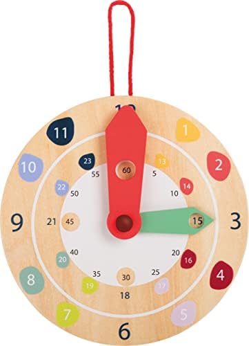 צעצועי עץ קטנים כף רגל עץ שעון קיר שעון קיר מחנך צעצוע חינוכי המיועד לילדים בגילאי 4+, רב