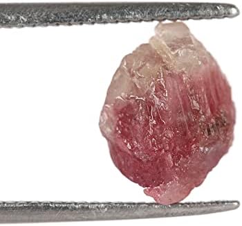 Gemhub מוסמך ריפוי רופף גביש ורוד טורמלין מחוספס 3.40 סמק. אבן חן רופפת לאבן צ'אקרה.