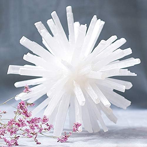 יפה!!! כדור פרחים לבן לבן טבעי סלניט סליז קוורץ קריסטל ריפוי פרחי צ'אקרה מלאכה מינרלית מינרלים ביתי)