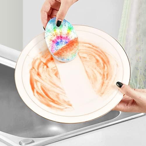 Alaza Rainbow Lie Dye Spiral Spiral Spogges טבעי צבעוני מטבח ספוג תאית למנות שטיפת חדר אמבטיה וניקוי