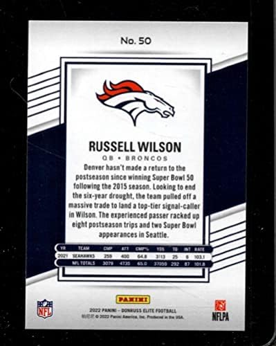 2022 Donruss Elite 50 ראסל ווילסון NMMT Broncos