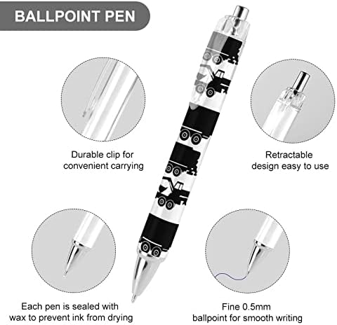 סוגי משאיות נשלפים עט כדורים נשלף נקודה עדינה דיו כחול לגברים נשים עטים יומנים 4 יח '