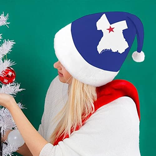 טקסס דגל מפת קטיפה חג המולד כובע שובב ונחמד סנטה כובעי עם קטיפה ברים ונוחות אוניית חג המולד קישוט