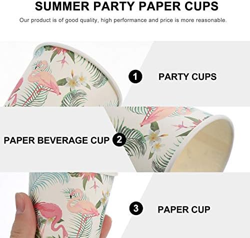 18 יחידות המסיבה בהוואי כוסות נייר פלמינגו מודפסות כוסות חד פעמיות עיצוב כלי שולחן למסיבה לחגיגת אירועים