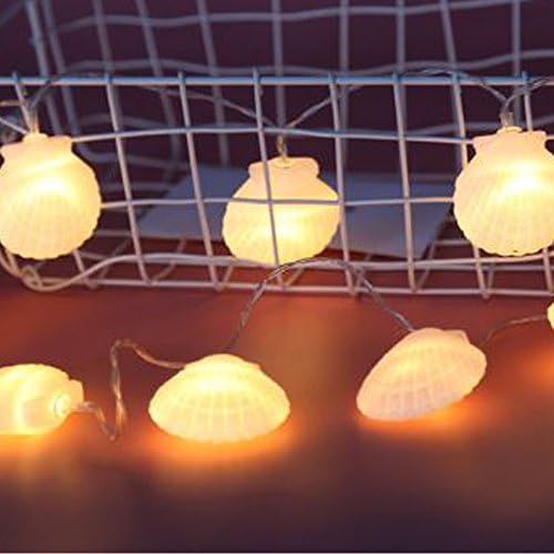 אורות מיתרים של Dreamworth Shell, 5 רגל פגז אור מכוסה עם 10 נוריות, אורות מיתר מעטפת ים המופעלים על