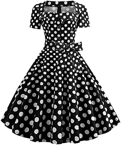 שמלת רטרו שמלת רטרו שמלת קוקטייל משנות החמישים משנות החמישים שמלת שרוול קצרה עניבה עם שרוול מותן וינטג
