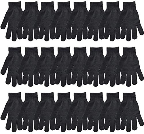 CUGBO שחור שחור חורפי סרוג כפפות קסמים מלאות אצבע מלאה נמתחת למבוגרים יוניסקס-גודל אחד מתאים לכולם