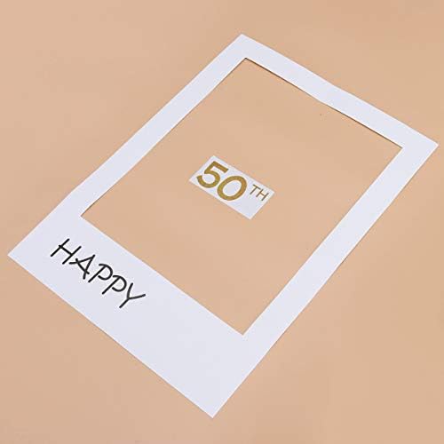 TERDYCOCO HAPPY 50 DIY נייר תמונה מסגרת מסגרת תאי צילום אבזרים למסיבת יום הולדת