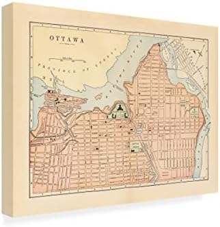 אמנות סימן מסחרי אמנות 'מפה של אוטווה' אמנות קנבס מאת תיק תפוחים פראי 18x24