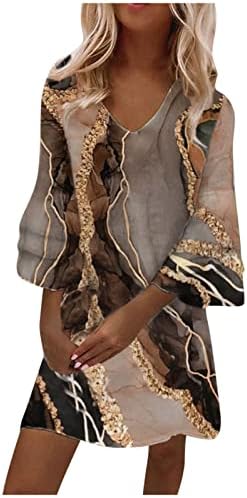 נשים קיץ אלגנטי מיני שמלת פאף שרוול צווארון מזדמן רופף זורם נדנדה שמלות ערב קוקטייל המפלגה שמלה