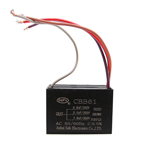 Akzytue CBB61 קבלים 4.0UF+5UF+7UF 350V מאוורר תקרה AC 4 חוט 50/60Hz להפעלת מנוע משאבת מאוורר חשמלי