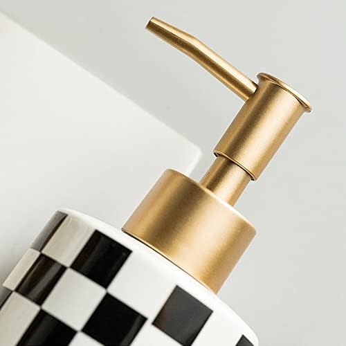 מתקן סבון קרמיקה משובץ עם הוכחת חלודה משאבת זהב מט מתקן סבון דקורטיבי לחדר אמבטיה או מטבח