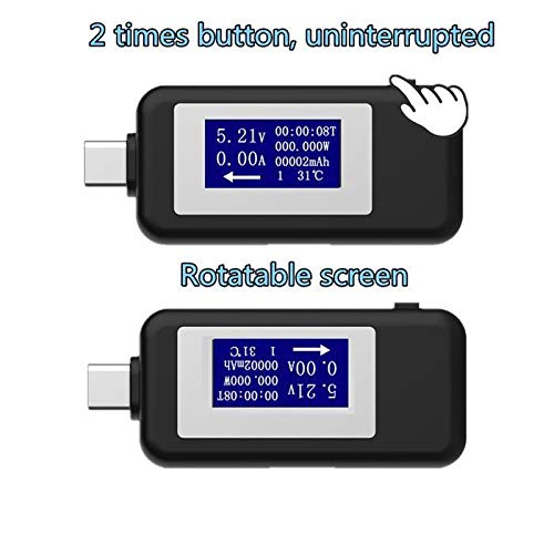 Type-C USB METER TESTER מד כוח USB מתח מולטימטר ותצוגת בודק נוכחית תצוגת מולטימטר דיגיטלי עבור כבלי