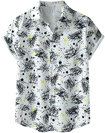 XXBR 2022 חולצות גברים חדשות, מעצב קיץ כפתור שרוול קצר למטה מטה-דיו-דיו גרפי מודפס חולצות הוואי דש טריקו