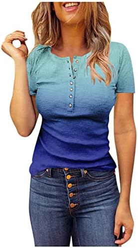 נשים חולצות וחולצות אופנה 2023 שיפוע כפתור עם שרוולים קצרים פלוס חולצות קאנטיות בגודל גודל נשים נשים