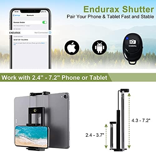Endurax 53 מצלמה חצובה משקל קל משקל תואם לניקון קאנון, מצלמות DSLR, אייפון, אייפד, עם טאבלט אוניברסלי