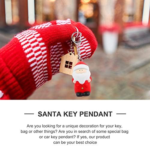 אבאודם 2 יחידות סנטה מפתח שרשרת קול מפתח שרשרת מפתח תליון תיק קישוט תאורת מפתח טבעת משמש כדי לחגוג את