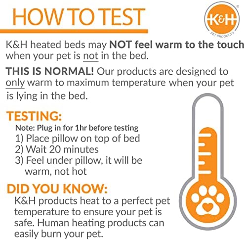 מוצרי חיות מחמד של K&H אורתופדי מיטת כלבים מחוממת חיצונית אפור-אפור רך גדול 25 x 36 אינץ '