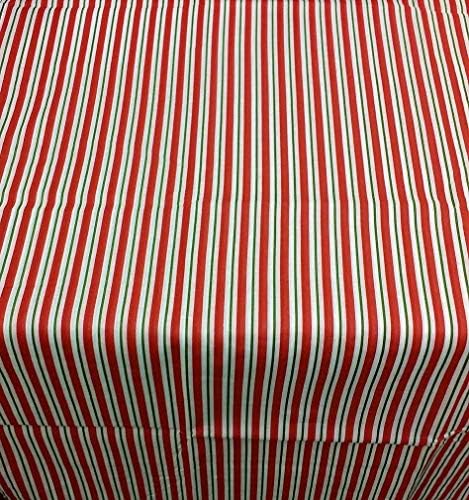 מבטא חג ווברלי פס כותנה בד שולחן חד פעמי, 60x84 מלבני, אדום/לבן/ירוק ...