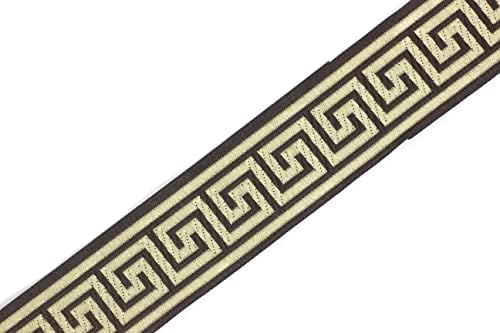 11 יארד סליל 1.37 אינץ 'רוחב ורוד זהב יווני מפתח יקארד סרט מימי הביניים ימי הביניים לקצץ מתנה לקישוט