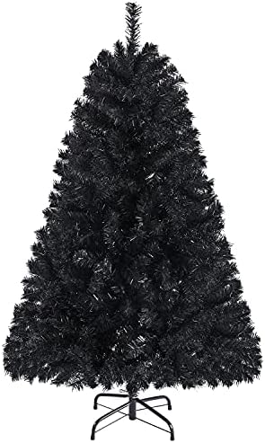 Yeaheetech 4.5ft ליל כל הקדושים שחור מלאכותי עץ אורן אורן עונתי עונתי קרנבל בית מקלט למסיבה לבית, משרד,