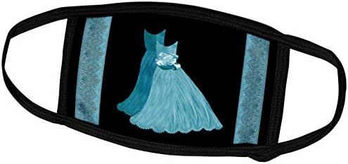 3 רוז ג ' קליינארט אמנות שמלת דמשק סרטי רוז סרטים-טורקיז כחול שמלות עם תיאום דמשק סרטים-פנים מסכות