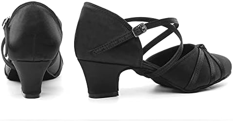 הנעלי הנשים של היפוזוס נעלי ריקוד לטיניות סגורות בוהן סגירות נערות סלסה נעלי ריקודים למסיבת חתונה, דוגמנית
