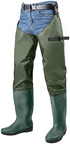 דגי פיגינגר מירך מגפי ירך אטומים למים לגברים ונשים עם מגפיים קלים משקל קלים סגול דו-שכבה ניילון/PVC