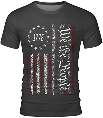 חייל מיימיה חולצות שרוול קצר לגברים דגל אמריקאי חולצת טריקו גרפית פטריוטית 4 ביולי רטרו חולצות טי שרירים