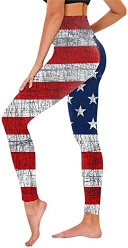 מיאשוי עבה חותלות עצמאות יום לנשים של אמריקאי 4 של יולי הדפסת חותלות גובה מותניים מכנסיים חותלות עבור