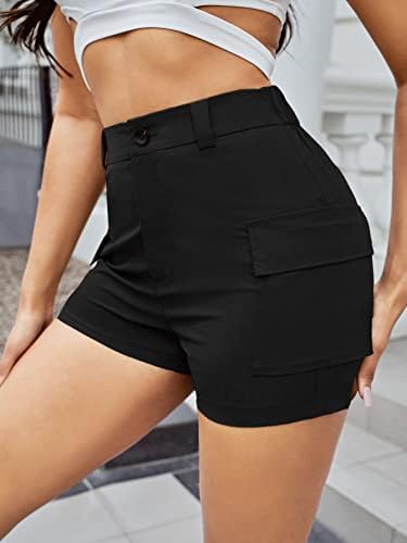 מכנסיים קצרים לנשים ביהלה מכנסיים קצרים של כיסי דש מוצקים