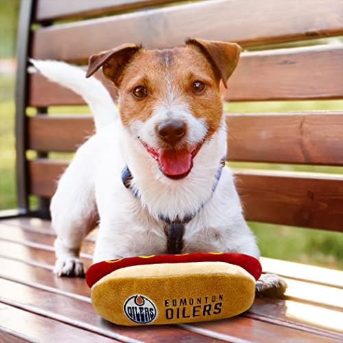חיות מחמד ראשונות NHL Edmonton Oilers נקניקיות קטיפה כלב וחתול צעצוע - צעצוע חטיף חטוף חטוף חטוף כלבים