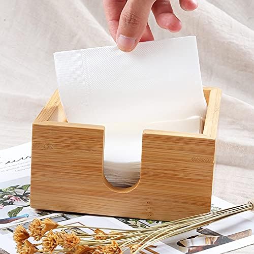 קופסת רקמות לאחסון מטבח ארגון מסעדה מסעדה מרובעת במבוק סוג מושב מפיות נייר קופסאות רקמות קופסאות ביתיות