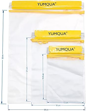 Yumqua 3 חתיכות סט שקיות אטום למים צרור עם 2 חבילות טלפון גדול אטום למים