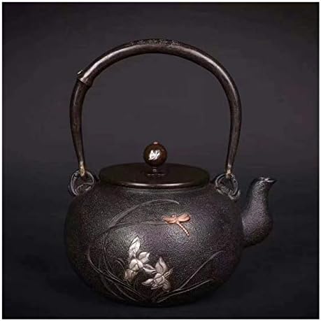 קומקום התה NLYWB, סיר תה יפני, קומקום ברזל יצוק עם חילוף, סיר תה עיצוב גל מצופה בפנים אמייל במשך 41
