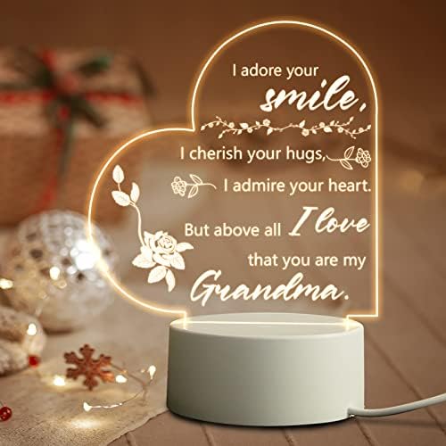 אמהות יום מתנות לסבתא מנכד נכדה, סבתא יום הולדת מתנות לילה אור, הטוב ביותר סבתא מתנות לחג המולד, אמא