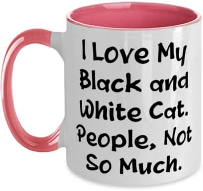 Krumeveliefielle Living Epic Cat Black -לבן חתול שני טון 11oz ספל, אני אוהב את המתנות שלי לחברים, נוכחים