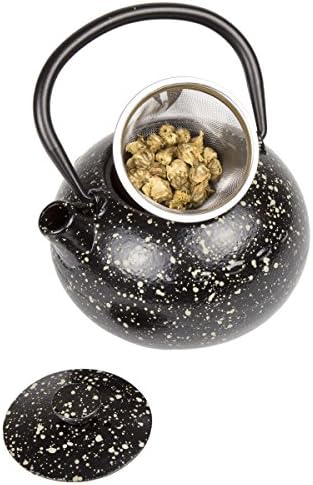 סיר תה יצוק ביתי יצירתי 12 גרם צבע, שחור/אפור