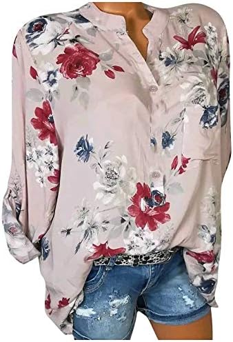 חולצת שרוול ארוך לנשים צבע לא סדירה לא סדירה ונוחה של חולצת טריקו פשתן כותנה עליונה