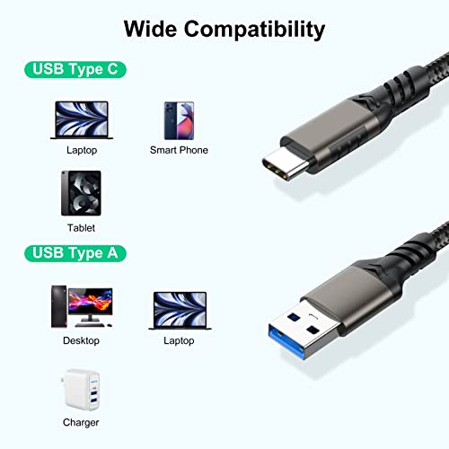 כבל USB C 6.6ft, USB-C ל- USB 3.0 כבל 3A כבל טעינה מהיר תואם ל- Samsung Galaxy S10 S9 S8 S20, הערה 10
