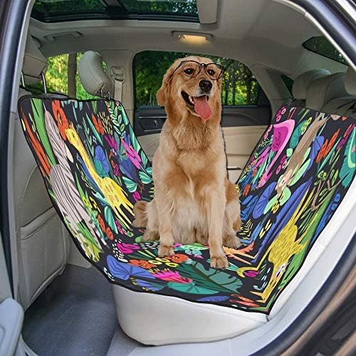 מותאם אישית אושר עיצוב סגנון יד נמשך הדפסת רכב מושב מכסה לכלבים עמיד למים החלקה עמיד רך לחיות מחמד