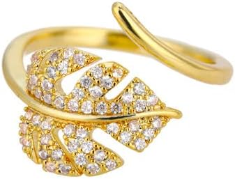 ויאלמה זירקון מעגל פתוח טבעות לנשים קריסטל זהב אצבע קסם מתכוונן טבעת חתונה ולנטיין תכשיטים-89930