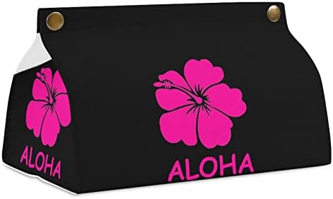 Aloha Hawaiian Flore עור PU מחזיק רקמות מחזיק מגבת נייר מגבות לחדר שינה משרדי ביתי