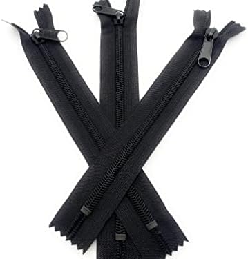 ניילון סליל 5 תיק יד שחור עם מחוון משיכה ארוך במיוחד - תחתית סגורה - צבע: שחור - בחר באורך שלך - 3