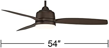 קאזה ויג 'ה 54 שלוש אורורה מודרני 3 להב מאוורר תקרה חיצוני מקורה עם אור ניתן לעמעום הוביל שלט רחוק ברונזה