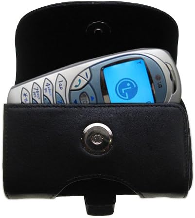 מארז עור רכוב על חגורה מעוצב בהתאמה אישית עבור LG 1500 - צבע שחור עם קליפ נשלף על ידי Gomadic