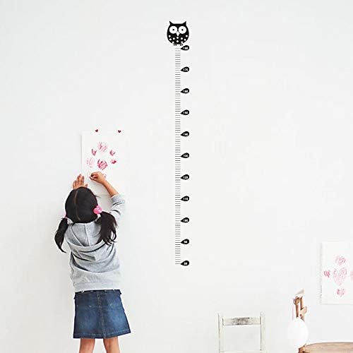 חמוד קטן מדבקות גובה דקור ינשוף קריקטורה תרשים גובה שליט ילדים קיר מדבקת בית בעלי החיים בית תפאורה גלויה